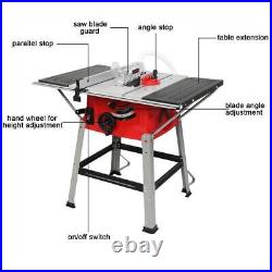 10 Table Saw with Stand & Port for Connecting Dust Collector 60T Blade 5000RPM