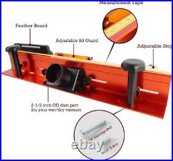 24 Inches Long Router Table Fence System with Feather Board, Bit Guard, Adjustab