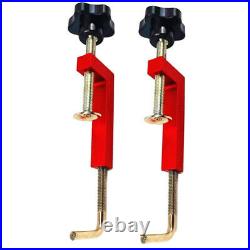 2Pcs Aluminium Alloy Woodworking Fence Clamp for Table Saws Cutoff Saws Red