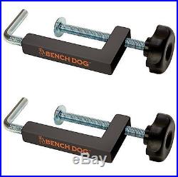 2 x Bench Dog Universal Fence Clamps Circular Table Saw Stop Block 316097
