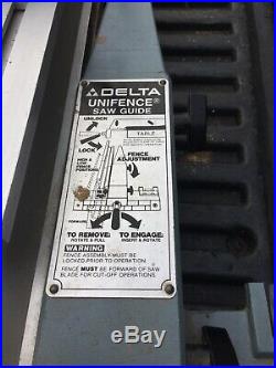 DELTA TABLE SAW UNIFENCE SAW GUIDE FENCE HEAD UNISAW 33 1/2 FENCE Nice Shape