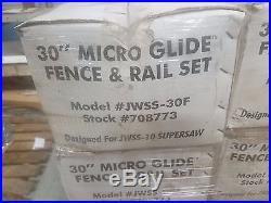 Jet 30 Micro Glide Fence & Rail Set Model # JWSS-10 Fits Mostly all Table Saws