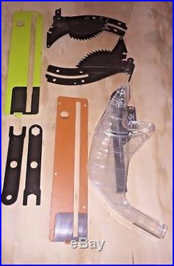 Lot of Table Saw Accessories, Table Saw Fence, Riving Knife, Plates, Blade Guard