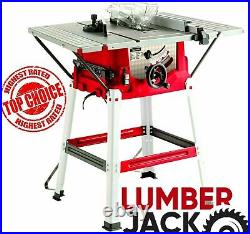 Lumberjack 8 Bench Table Saw with Stand Side Extensions Fence & TCT Blade 240V