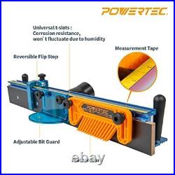 POWERTEC 71536 Deluxe Router Table Fence System 3-3/8 Tall 24 Long
