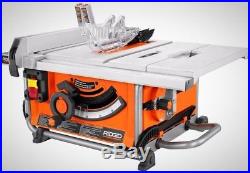 RIDGID Compact Table Saw 15 Amp 10 in. Dual-locking Rip Fence Portable Wheels