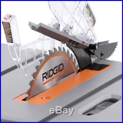 RIDGID Compact Table Saw 15 Amp 10 in. Dual-locking Rip Fence Portable Wheels