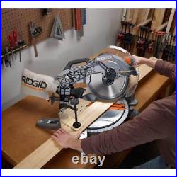 Ridgid Miter Saw Corded 15Amp Positive Stop with2Bevel+Led+Compact Blower+Inflator