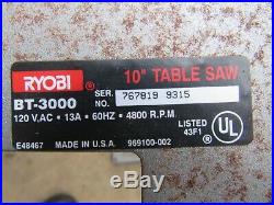 Ryobi 10 Bt3100/bt3000 Table Saw Sliding Miter Table Top & Fence Clamps