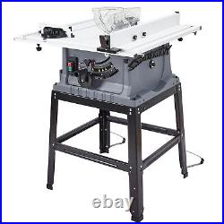 Table Saw, 10 Inch 15A Multifunctional Saw with Stand & Push Stick, 90° Cross