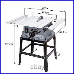 Table Saw, 10 Inch 15A Multifunctional Saw with Stand & Push Stick, 90° Cross