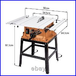 Table Saw, 10 Inch 15A Multifunctional Saw with Stand & Push Stick for Jobsid