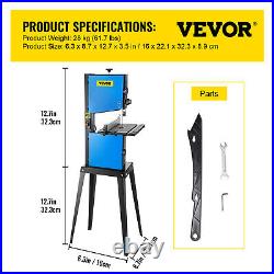 VEVOR 10 Band Saw 3.5-A Benchtop Bandsaw for Woodworking withTilt Table & Fence