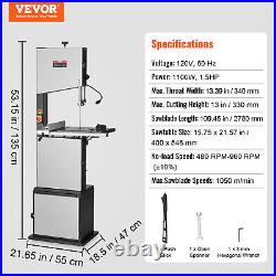 VEVOR 14in Band Saw, Benchtop Bandsaw with Fence & Miter Gauge 1100W 1-1/2HP