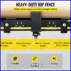 VEVOR Table Saw Rip Fence and Rail System 57 × 57 Wide with Front Guide Bar