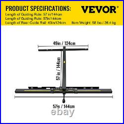 VEVOR Table Saw Rip Fence and Rail System 57 × 57 Wide with Front Guide Bar