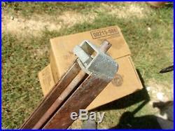Vtg Antique Sears Dunlap Tilting Table Top Saw Rip Fence Tool Guide Rail Wood 8