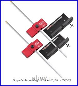 Woodpeckers Simple Set Fence Gauge SSFG-23 Table Saw Alignment Aid Red Tool